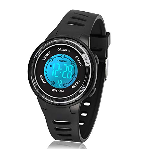 Juboos Kinder Digitaluhren,7 Farben LED-Licht Kinder Sport Armbanduhr Jungen Wasserdicht Kinderuhr mit Alarm Stoppuhr,Kinderuhren Outdoor Armbanduhr für Jungen Mädchen