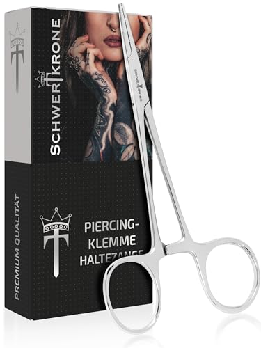 SCHWERTKRONE Piercingzange Verriegelungszange für Ohrstecker und Kugeln 14 cm