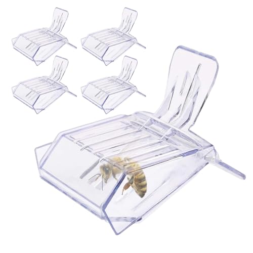 Generisch Bienenkönigin-Käfig, 5 Stück, Bienenkönigin-Clip, transparente Bienenkäfig-Fänger-Clips, Bienenkönigin-Käfig-Clip, sicher zu verwenden, Bienenkönigin-Fängerr für Imker, Markierungswerkzeug