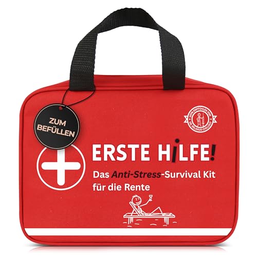 GLÜCKSGUT® ERSTE Hilfe Tasche zur Rente | Ohne Inhalt | Lustiges Geschenk zum Befüllen