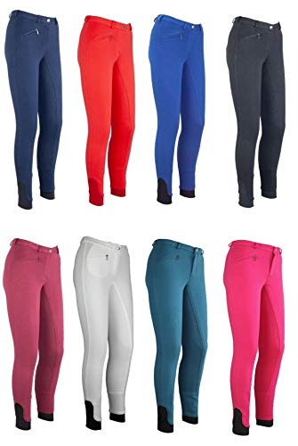 RL24 - Kinder-Reithose Flex Basicline | Reiterhose für Mädchen & Jungen | Silikon-Vollbesatzreithose | hautfreundlich, atmungsaktiv & elastisch | Reitleggings in Weiß in Größe 140