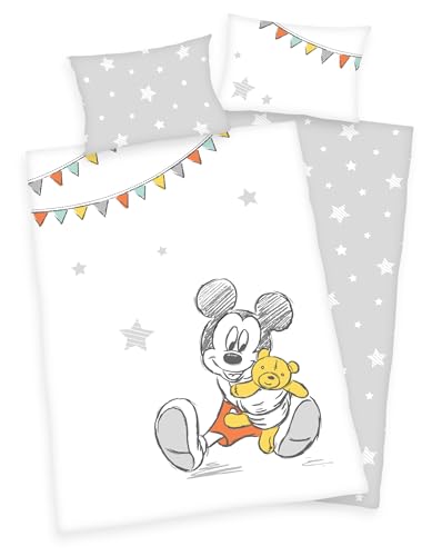 Disney Mickey Mouse Flanell Bettwäsche 40x60cm + 100x135cm 100% Baumwolle