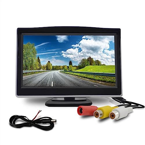 OKOKOZ 4,3/5-Zoll-Monitor-TFT-LCD-Bildschirm for Auto-Automobil-Anhänger-Pickups, Wohnmobil-Parkplatz, Rückfahrkamera (Color : 5 Inch Monitor)