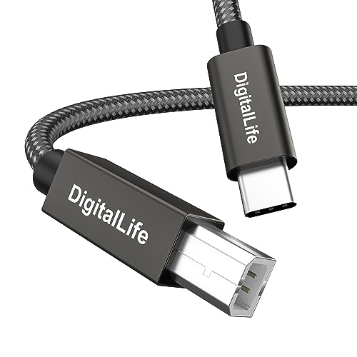 DigitalLife 1,8m USB-C zu B MIDI Kabel, MIDI-C200-II - MIDI Interface Konverter Adapter für MIDI Keyboards/Controller