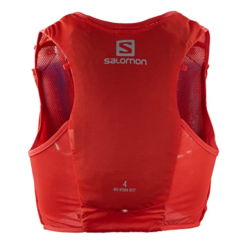 Salomon Adv Hydra Vest 4 Unisex Hydrationsweste Trail running Wandern MTB, Komfort und Stabilität, Schneller Zugriff auf Flüssigkeitszufuhr, Einfaches Design, Rot, XL