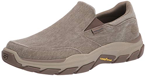 Skechers Herren Respected-Fallston Canvas-Slipper, Taupe, 47 EU