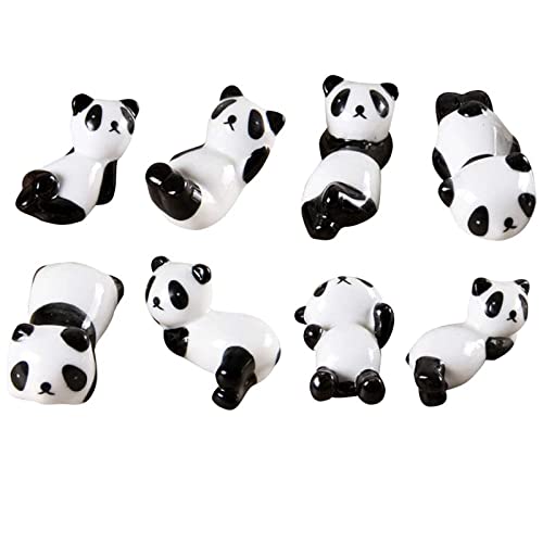 8 Stück Stäbchen Halter, Niedliche Essstäbchen-Ablage in Panda-Form, Keramik stäbchen Halter, Geeignet für Küchen- und Tischdekoration(Schwarz und Weiß)