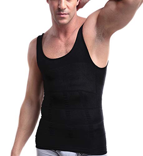 WannGe Mens Slimming Body Shaper Vest Shirt, Compression Muscle Tank