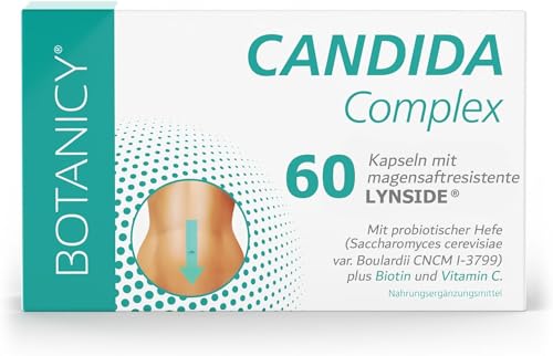 BOTANICY Candida Complex - 60 Kapseln - Bei Candida albicans - Vitamin C, Biotin, Probiotischer Hefepilz, Caprylsäure, Grapefruit & Knoblauch Extrakt