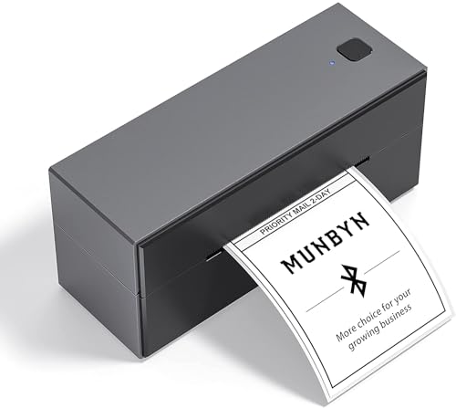 MUNBYN Bluetooth Etikettendrucker Label Drucker 4x6 Thermodrucker DHL UPS Versandetiketten Drucker, Thermal Printer, ettiketiergerät für Versandpakete Kompatibel mit Ebay,Amazon,Etsy,Wish,Shopify