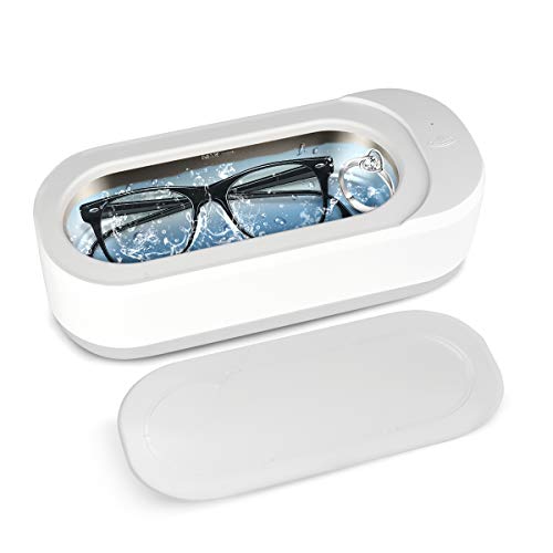 Ultraschallreinigungsgerät Brille, Ultraschallreiniger 350ml 46KHz, Ultraschallgerät Ultrasonic Cleaner für Brillen Schmuck Uhren Zahnschiene Zahnprothesen Kontaktlinsen Glasses Jewelry Aligner