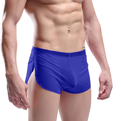 Hosen Herrenhosen Unterwäsche Sexy Herren Dreipunkt-Heimshorts Seidige runde Herrenhosen Herren Slip Shorts Sommer Downhill Hose Schlupfhose Herren Schwarz Tarnhose Herren Stretch Wanderhose (Blue, M)