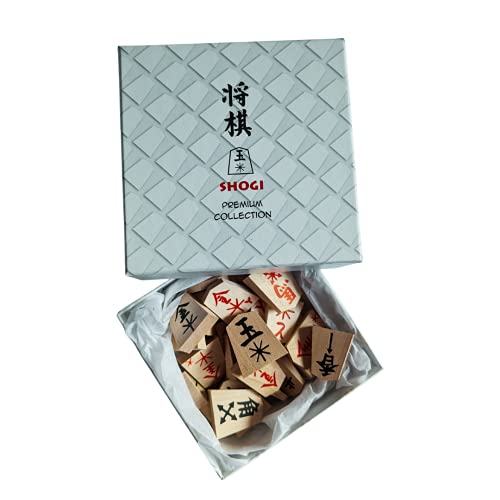 Japanisches Schachspiel – Shogi Spielsteine: Richtungsanzeiger + Kanji