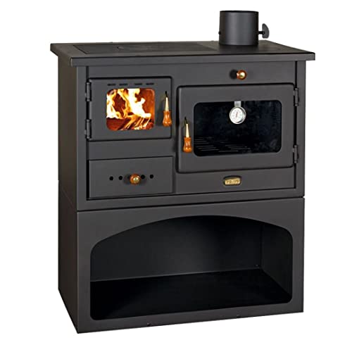 Holzofen für Festbrennstoffe, Heizleistung 10 kW, Backofen