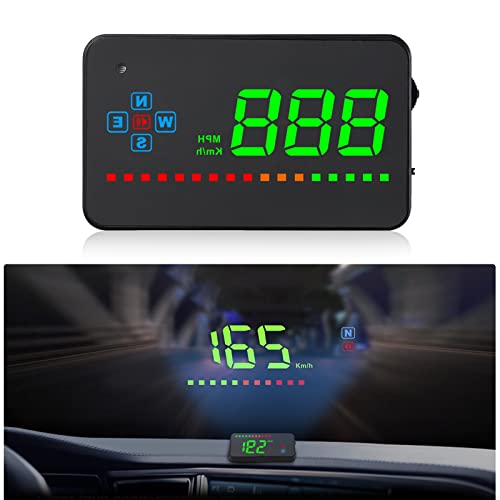 Head up Display Auto, HUD GPS iKiKin Auto HUD Display für alle Autos und LKWs, Windschild-LED-Projektor, HUD-Reflexionsfilm, Geographisches Positionierungs System Tachometer, Plug & Play