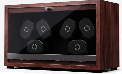 Klarstein Uhrenbeweger für Automatikuhren, Automatik-Uhrenbeweger für 6 Uhren, Automatikuhr Uhrenbeweger mit Acryl-Tür, Automatischer Uhrenbeweger, Blaue LEDs, Watch Winder mit 4 TPD Einstellungen