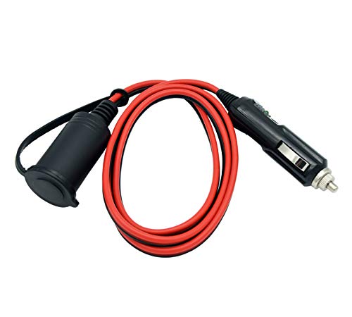 Carviya 1 Meter 16AWG Heavy Duty Reines Kupfer Auto Zigarettenanzünder Auto Power Verlängerungskabel Buchse 12 V / 24 V Für Auto Reifenfüller Reiniger Männlich Weiblich Buchse Adapter (3.3ft)