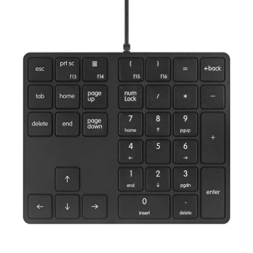 Qisan Numeric Keypad Wired Numpad 34 Tasten Tragbare Tastatur USB Externe Mini Slim Tastatur Magicforce-Schwarz