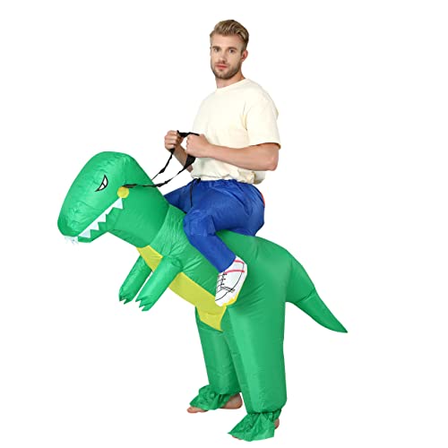 FXICH Aufblasbare Dinosaurier Kostüm für Erwachsene, Dinosaurier Kostüm für Halloween,Erwachsene Dinosaurier Kostüm 150-190cm