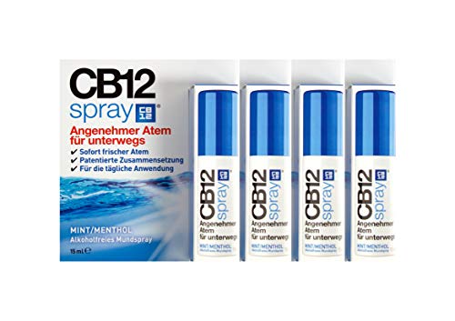 4x CB12 Spray 15ml PZN: 12414534 Mundspray für frischen Atem Alkoholfrei