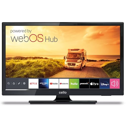 Cello 19 Zoll Smart Camping Reise TV 12-Volt TV Triple Tuner Bluetooth. Disney+ Netflix, Apple TV+ Prime Video Paramount+ Caravans HGVS Boote