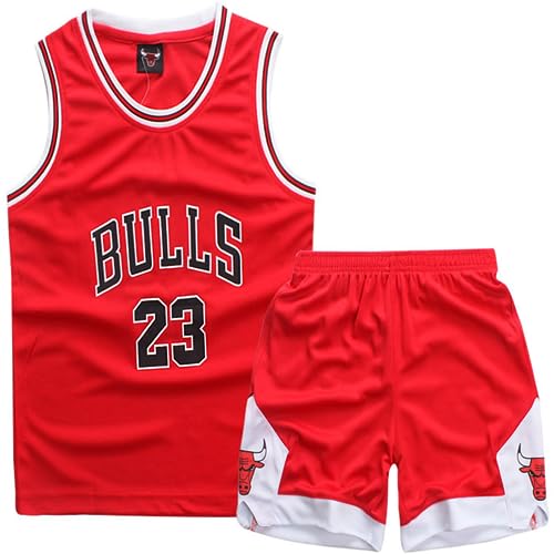 FUTERLY Basketball Trikot Kinder, Basketball Kinder Trikot Trainings, Kinder Basketball Trikot Set, Sleeveless Trikot Basketball Kinder und Shorts, Basketball Trikot Set für 8-10 Kinder,L/150