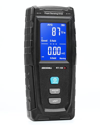 EMF-Messgerät Strahlungsdetektor für elektromagnetische Felder, LCD-EMF-Detektor, TYPE-C Ladeanschluss, geeignet für die EMF-Inspektion von Haushaltsgeräten, im Freien und in Büros RT100