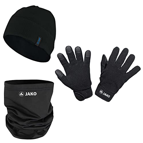 JAKO Mütze + Schal + Handschuh Winter Set C1299 Schwarz 7