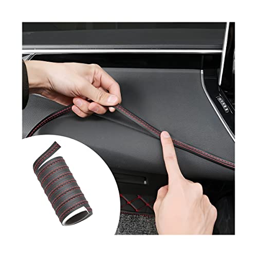 CGEAMDY Auto Zierleisten, Auto Innenraum Line Universal Flexible Strip Trim, 2 Meters Auto-Innenverkleidung Schlitze Zierstreifen Dekorativer Streifen(Rot)