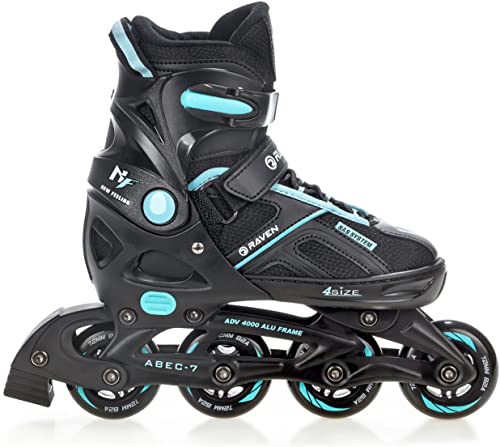 Raven Inlineskates Inliner Pulse verstellbar (Black/Cyan, 40-43(25,5cm-28cm)