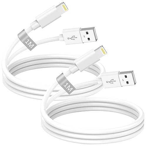 iPhone Ladekabel Original Apple MFi Zertifiziert, USB Lightning Kabel 1M 2Pack, USB iPhone Kabel 1M iPhone Lightning Ladekabel Schnellladekabel für Apple iPhone 14 13 12 11 Pro Max/XS/8/7/6/5/SE,iPad