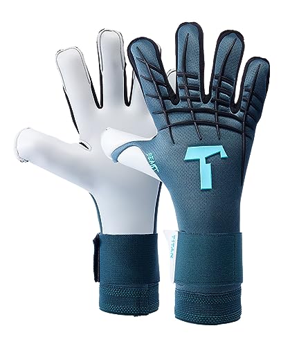 T1TAN Petrol Beast 3.0 - Torwarthandschuhe ohne Fingerschutz - Fußballhandschuhe für Jugendliche & Erwachsene, Unisex - Fusion Cut und 4mm Aqua Grip - Gr. 9