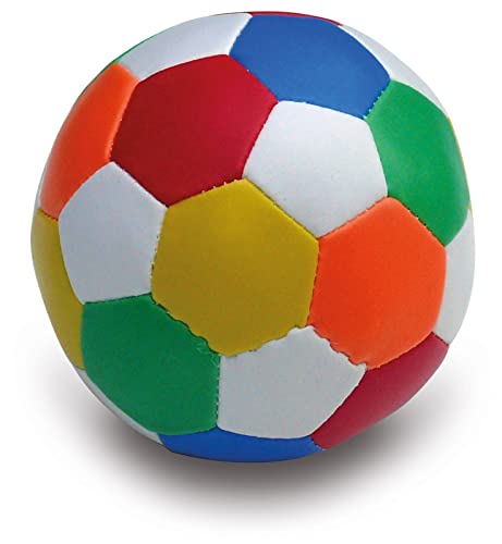 alldoro 60303 Softball Ø 10 cm, Fußball in bunt, Softfußball aus Schaumstoff, weicher Schaumstoffball, Kinderball für Drinnen und Draußen, Spielball für Kinder und Babys ab 0 Monaten