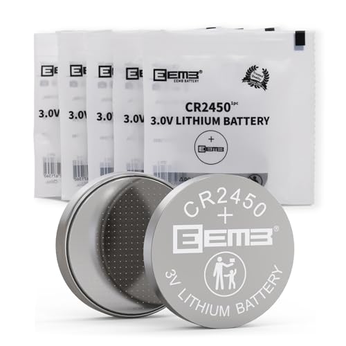 EEMB 5 Stück Knopfzellen CR2450 3V Lithium Batterie, CR 2450 CR2450L Batterien für OOONO Auslaufsicher & mit Langer Haltbarkeit