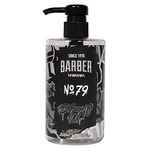 BARBER MARMARA Rasiergel Männer No.79 - Herren Rasiergel transparent 500ml - Shaving Gel Men - für eine präzise Rasur der Bartkonturen - optimales Gleiten - Kühlt die Haut - mit Pumpenspender