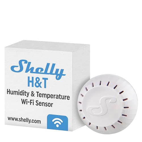 Shelly H&T Weiß | Wlan Intelligenter Thermometer Hygrometer | Luftfeuchtigkeits- und Temperatursensor mit APP iOS Android & Datenspeicherung | Hausautomatisierung