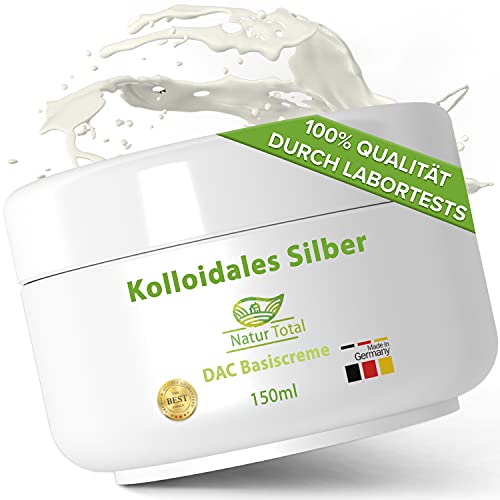 Natur Total Silbercreme mit kolloidalem Silber 150 ml XL - Silber creme mit Silberwasser 100 PPM in Apotheken Basiscreme