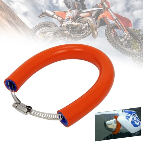 JFG RACING 52 cm/20,47" Motorrad Auspuff Schutzring,Universeller Verstellbarer Auspuff Schutz Hitzeschutz Auspuff Motorrad für Pit Dirt Bike Motocross Supermoto Enduro Scooter-Orange