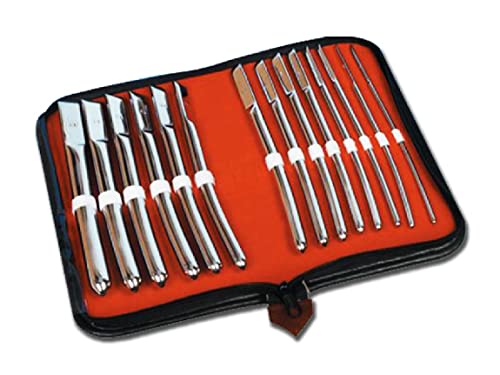 Gima - Gynäkologisches Set von Hegar-Dilatatoren, enthält 14 Chromdilatatoren mit einem Durchmesser von 4 bis 17 mm, in einem Praktischen Instrumentenkoffer Enthalten