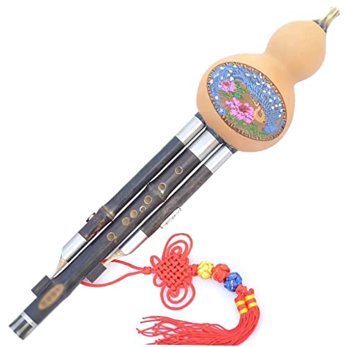 Kürbisgeschenk Anfänger Spielen Dreifarbige Kürbisseide Kürbisflöte In Der Tonart C Und Der Tonart B Aufnahme Flöte Musikinstrument Kürbis Seide (Color : Brown_F-key)