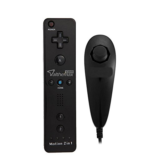 Althemax Remote Plus Nunchuk Schutzhülle für Wii, Silikon, Weiß / Schwarz / Blau / Pink (Schwarz)