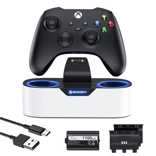 NEWDERY Solo-Ladestation für Xbox Wireless Controller, Schnellladestation Einzelner Ladeständer für Xbox One/Series X|S Controller