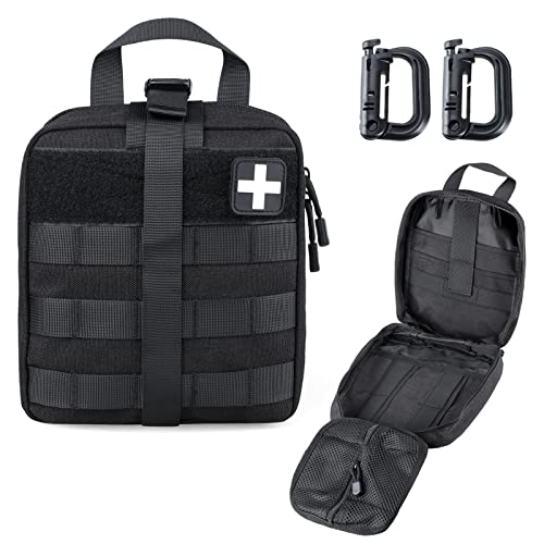 LIVANS Taktische Erste-Hilfe-Tasche, Molle EMT Pouches Rip-Away Militär IFAK Medizinische Tasche Outdoor Notfall Survival Kit Quick Release Design inkl. rotem Kreuz Patch