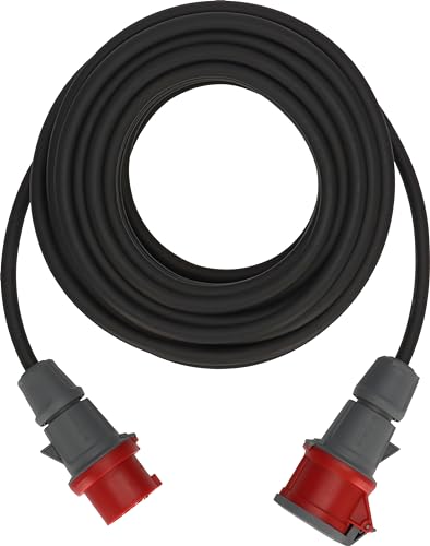 Brennenstuhl CEE Verlängerungskabel IP44 (25m Kabel, H07RN-F 5G2,5, 5-polig mit CEE Stecker und Kupplung, für den Außenbereich IP44, Made in Germany) schwarz