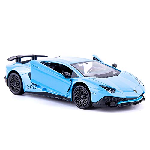 TGRCM-CZ Maßstab 1:36 Aventador LP700-4 Casting Car Modell, Zinklegierung Spielzeugauto für Kinder, Pull Back Vehicles Spielzeugauto für Kleinkinder Kinder Jungen Mädchen Geschenk (Blau)