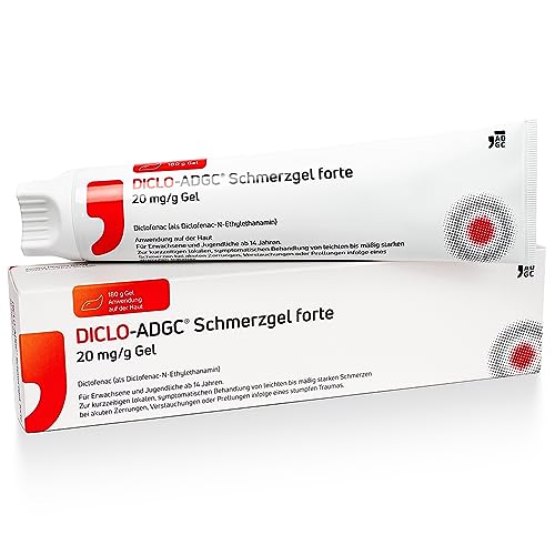 DICLO-ADGC® Schmerzgel forte 180g - effektive Schmerzlinderung - Behandlung von leichten bis mäßig starken Schmerzen bei akuten Zerrungen, Verstauchungen oder Prellungen