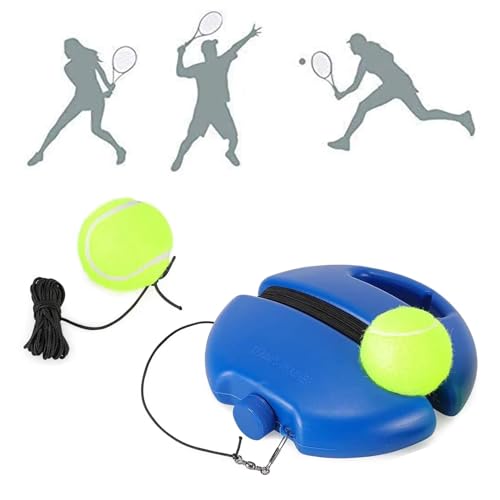 SIMEIXI Tennis Übungsausrüstung Tennis Trainer Rebound Baseboard Tennisball Trainer Base mit Elastischem Seil und Tennisball Tennis Selbststudium Praxis Training Tool für Anfänger Kinder Erwachsene