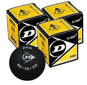 DUNLOP Squashbälle 3er 2gelbe Punkte