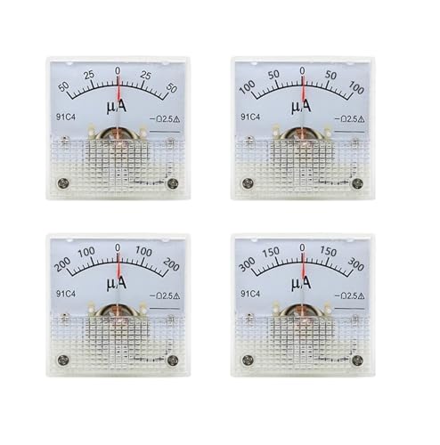 AIRUIXI Amperemeter 91C4-UA DC Zeiger-Amperemeter 50A -0-50A 100A -0-100A 200A -0-200A 300A -0-300A Analoge Mechanik Plattentabelle(300UA -0-300UA)