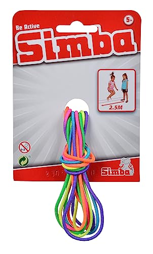 Simba 107302096 - Gummi Twist, Hüpfgummi, Regenbogenfarben, Länge 3 Meter, Gespannte Doppellänge 2,5 Meter, ab 5 Jahren